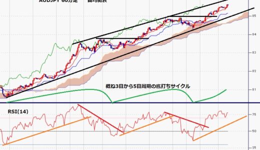 豪ドル円　9日連続で日足は陽線、20日午前には5月10日高値に迫る